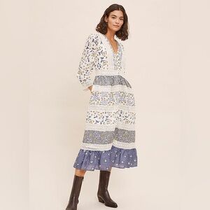 Anthropologie the Roberta Midi Dress Size 6 - NWOT Floral lace crochet boho